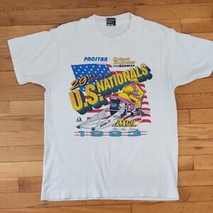 Vtg Fruit of the Loom Atco Raceway Drag Racing T-Shirt 1993 Men L White